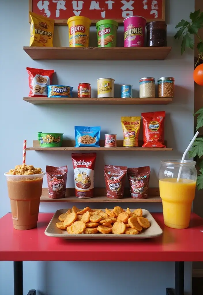 25 Roblox Decoration Ideas That Inspire Creative Gaming Spaces - 21. Themed Gaming Snacks Station