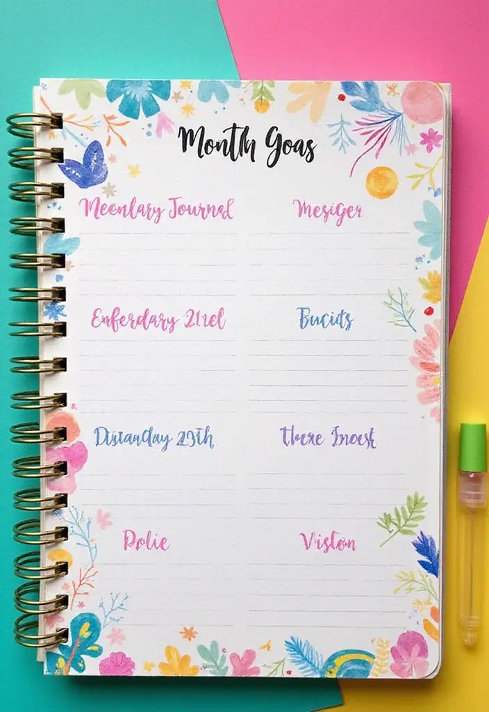 25 SKZ Journal Ideas That Are Perfect For Fans Creative and Trendy - 15. Monthly Goals Inspired by Stray Kids