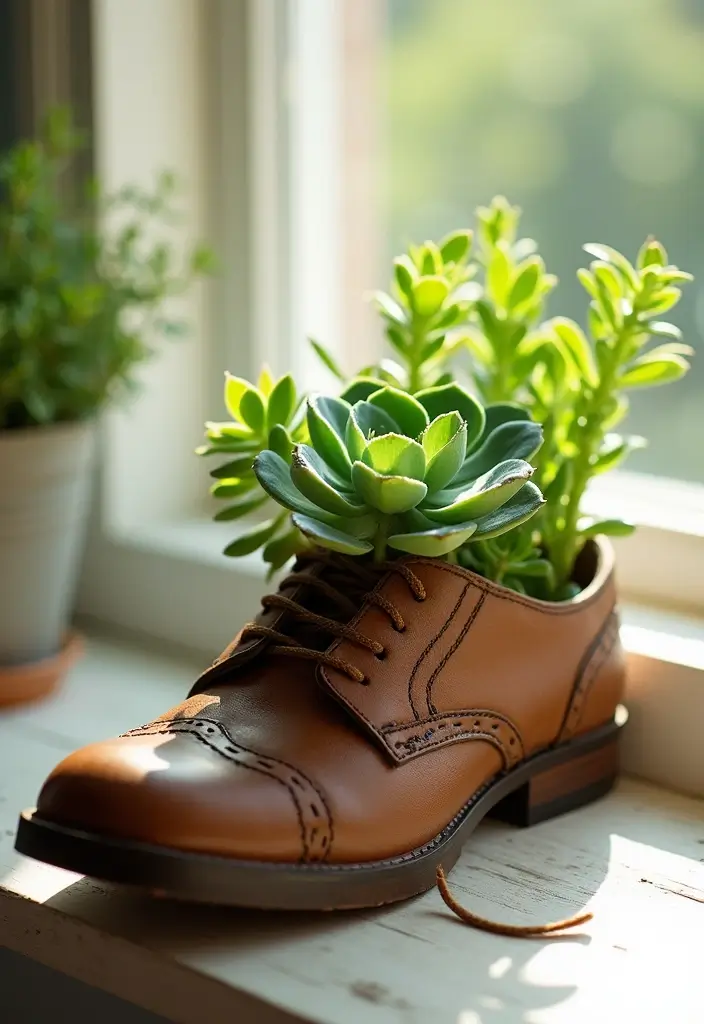 25 Shoes Decoration Ideas That Transform Footwear Into Creative Art - 10. Shoe Planters
