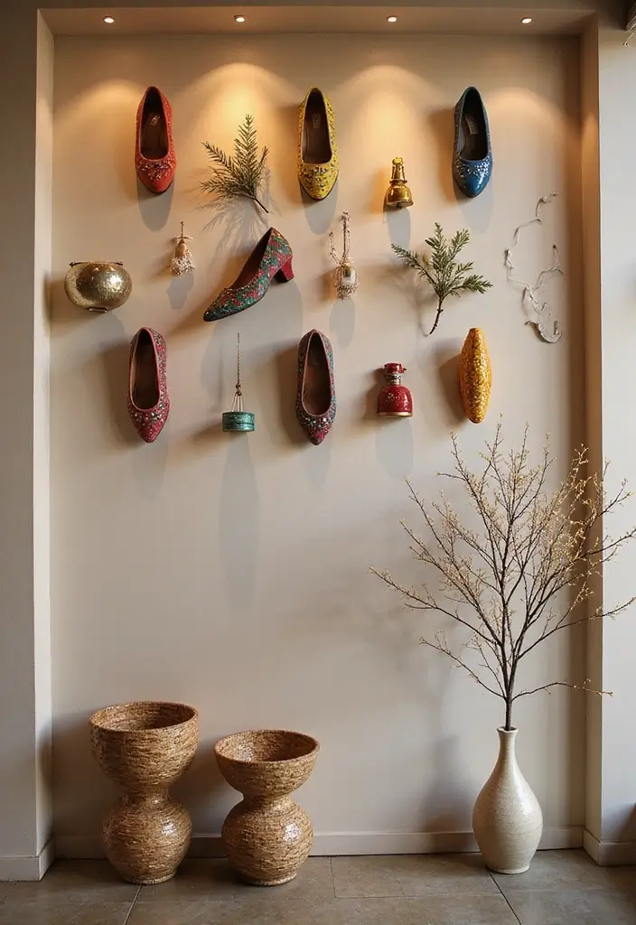 25 Shoes Decoration Ideas That Transform Footwear Into Creative Art - 19. Shoe Art Wall Mounts
