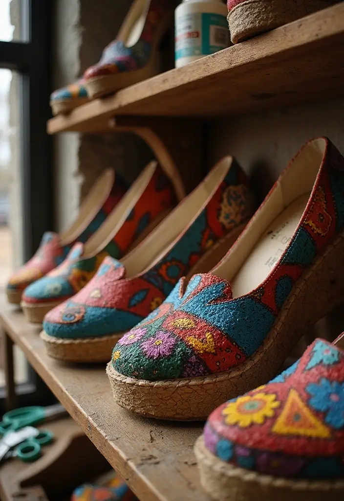 25 Shoes Decoration Ideas That Transform Footwear Into Creative Art - 2. Decoupage Dreams