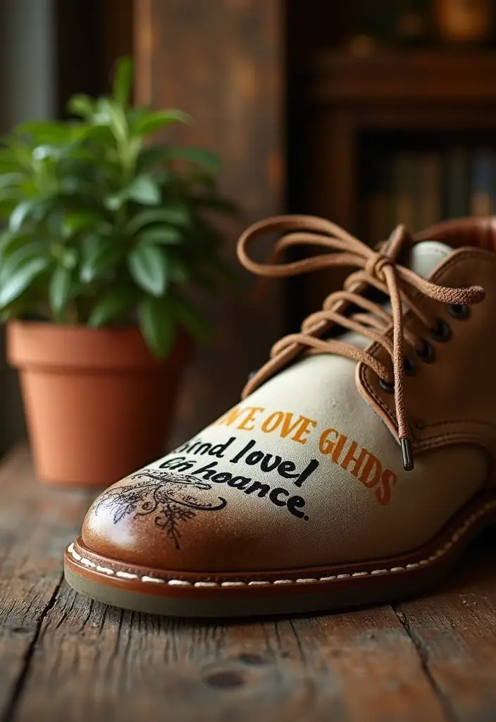 25 Shoes Decoration Ideas That Transform Footwear Into Creative Art - 23. Hand-painted Quotes