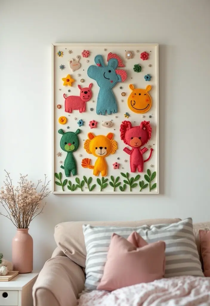 25 Therian Craft Ideas That Inspire Unique Handmade Creations - 10. Felt Animal Wall Art