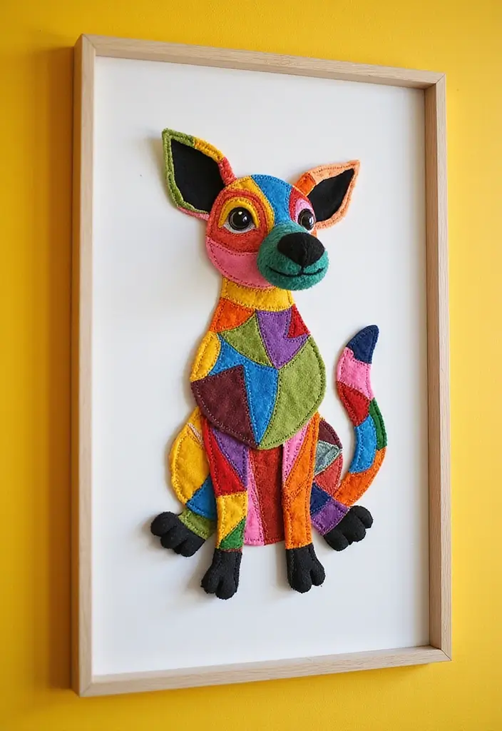 25 Therian Craft Ideas That Inspire Unique Handmade Creations - 19. Fabric Scrap Animal Collage
