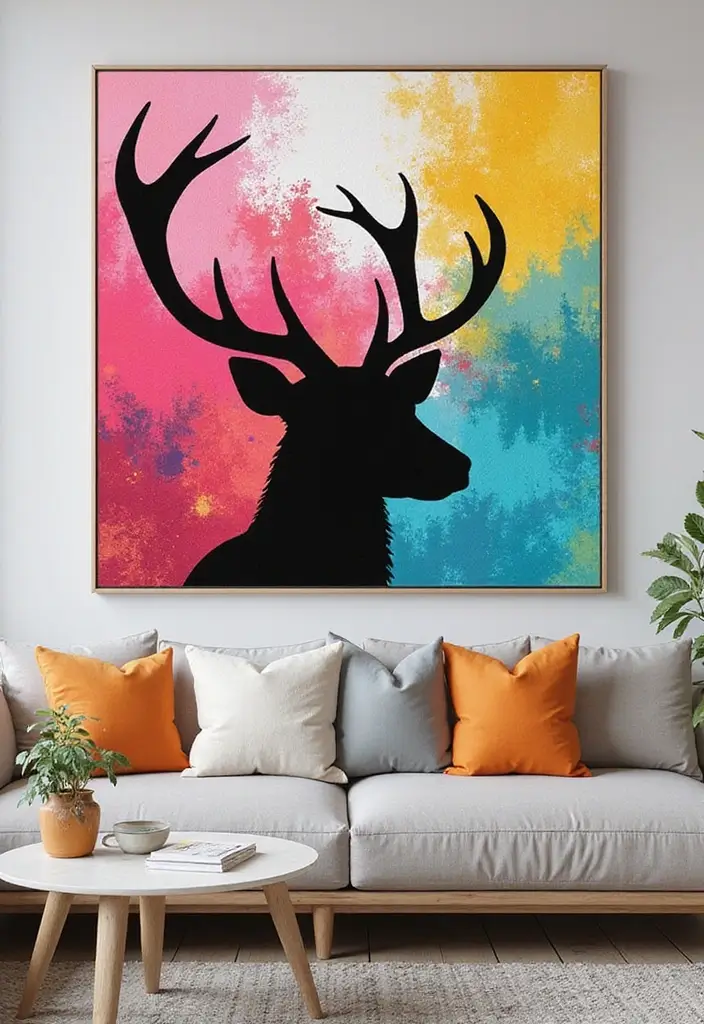25 Therian Craft Ideas That Inspire Unique Handmade Creations - 2. Animal Silhouette Canvas Art