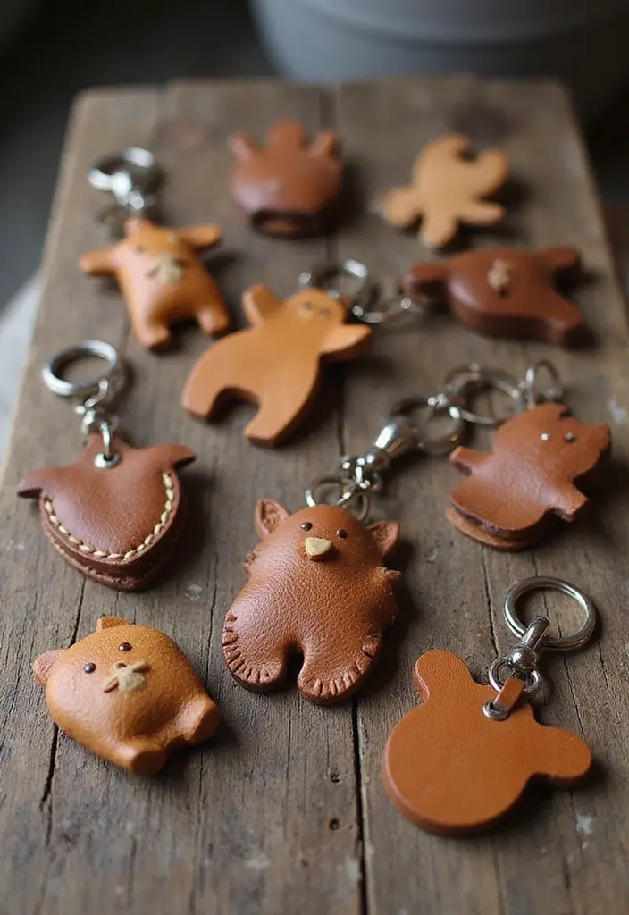 25 Therian Craft Ideas That Inspire Unique Handmade Creations - 24. Leather Animal Keychains