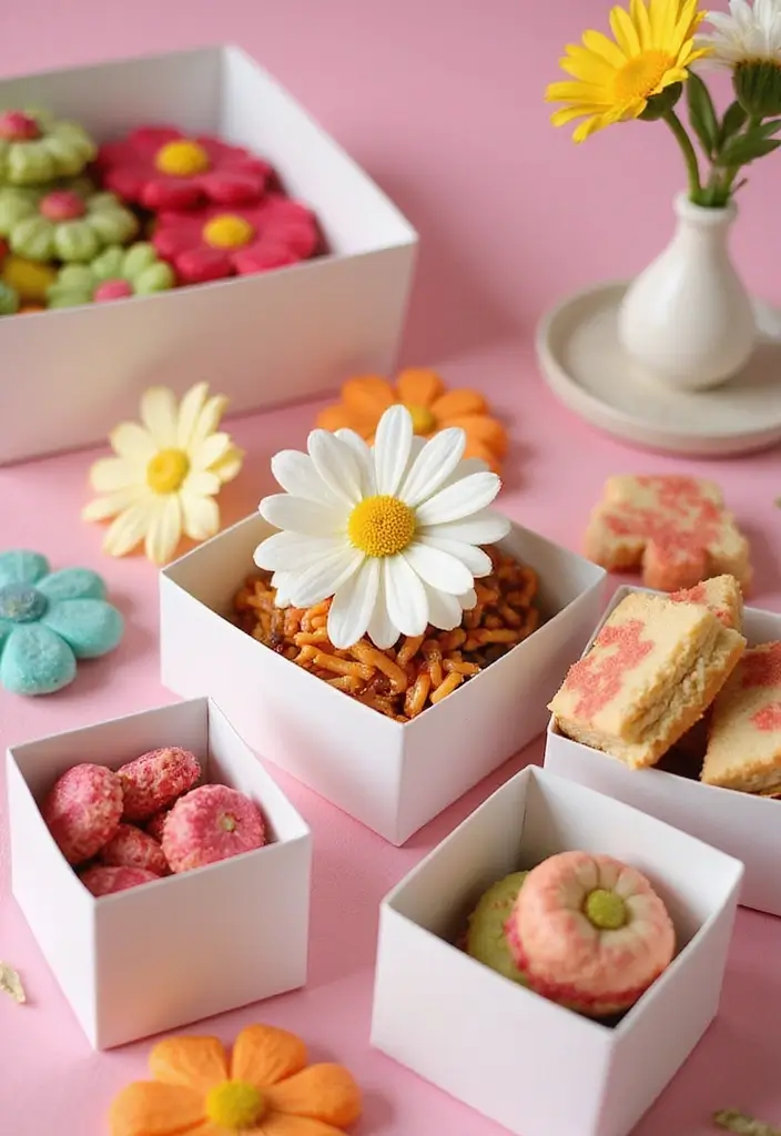 25 Treat Box Ideas That Make Any Occasion Sweeter - 3. Spring Floral Treat Boxes