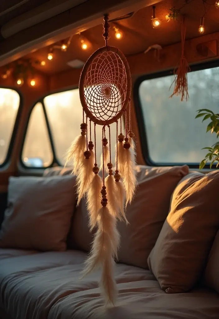 25 Van Decoration Ideas That Make Vehicles Fun and Eye-Catching - 10. Dreamcatcher Accents