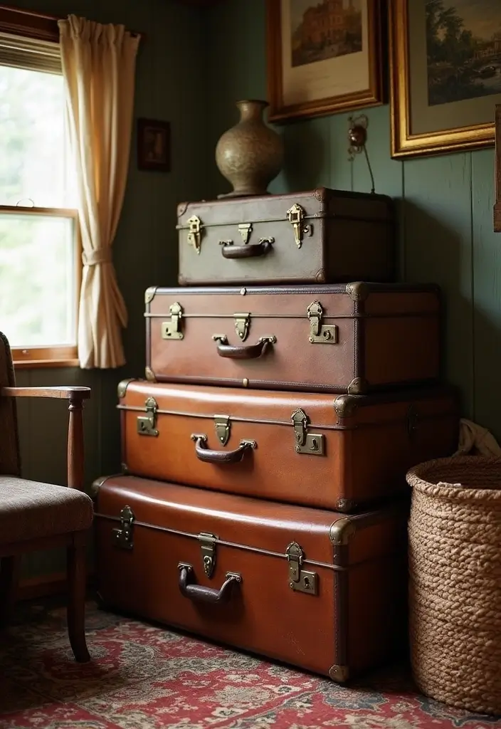 25 Van Decoration Ideas That Make Vehicles Fun and Eye-Catching - 11. Vintage Suitcases