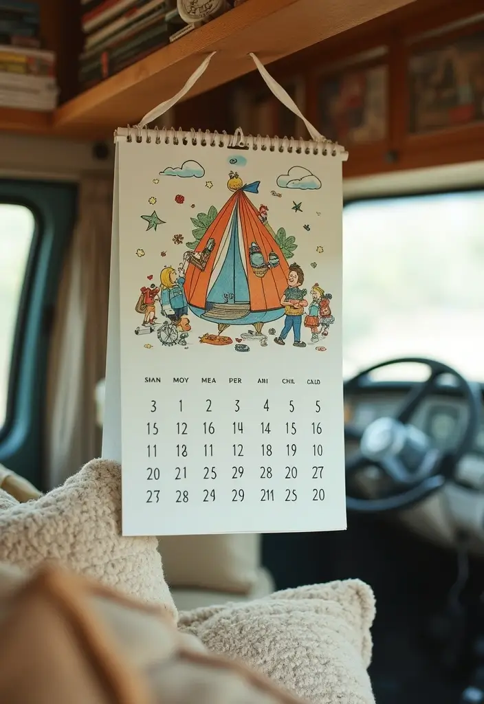 25 Van Decoration Ideas That Make Vehicles Fun and Eye-Catching - 15. Whimsical Wall Calendars