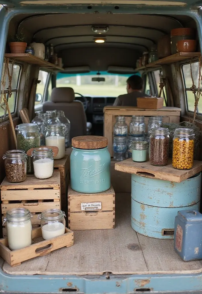 25 Van Decoration Ideas That Make Vehicles Fun and Eye-Catching - 19. Upcycled Decor Items