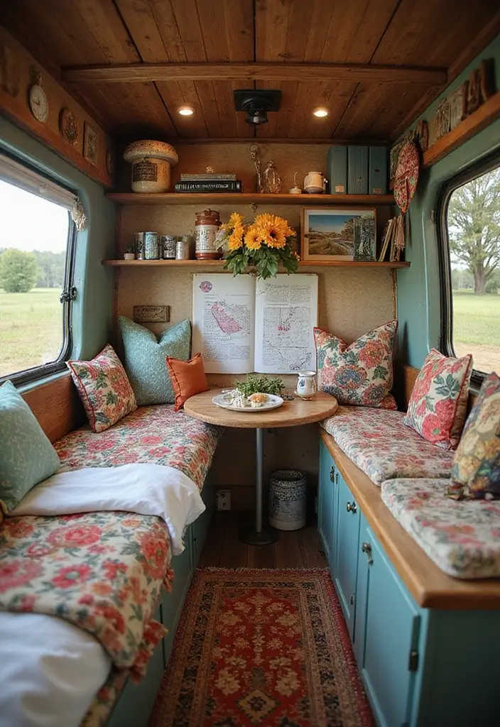 25 Van Decoration Ideas That Make Vehicles Fun and Eye-Catching - 23. Travel Journals Display