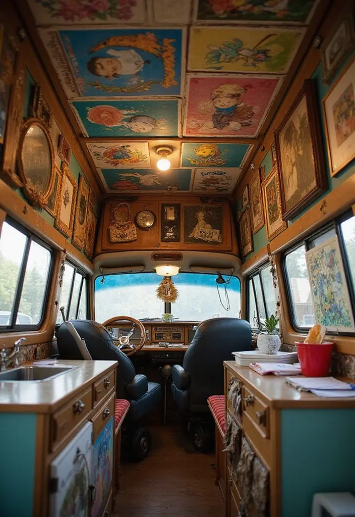 25 Van Decoration Ideas That Make Vehicles Fun and Eye-Catching - 4. Colorful Wall Art