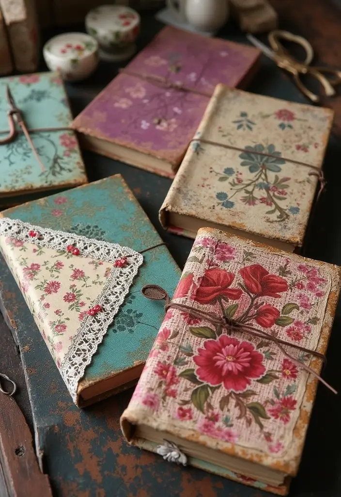 25 Vintage Junk Journal Ideas That Are Perfect For Creative Memory Keeping - 1. Upcycled Book Covers