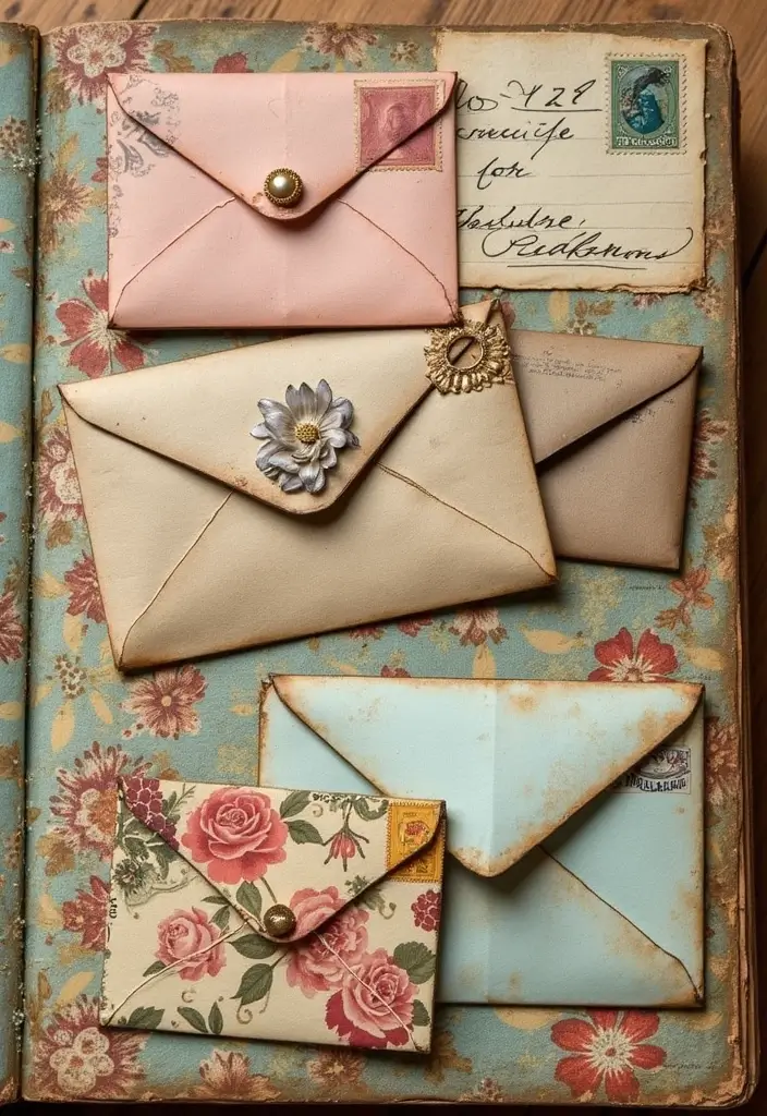 25 Vintage Junk Journal Ideas That Are Perfect For Creative Memory Keeping - 12. Repurposed Envelopes
