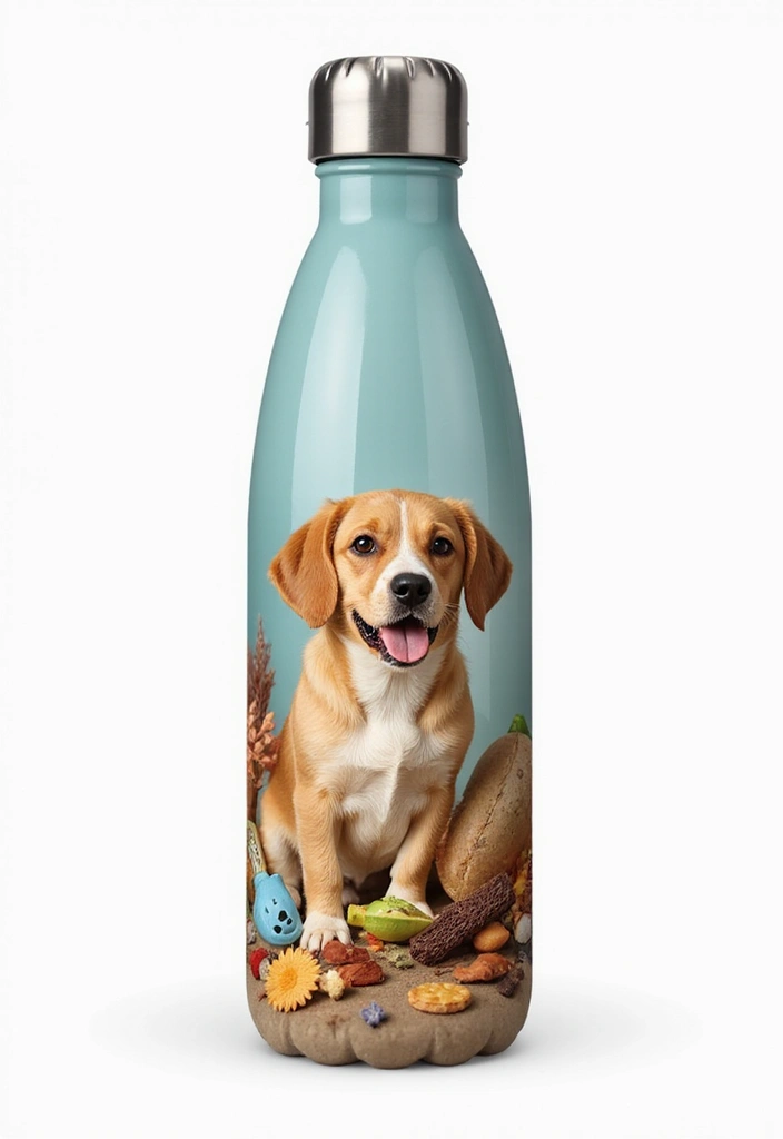 25 Water Bottle Painting Ideas That Make Hydration Fun and Personalized - 10. Pet Portraits