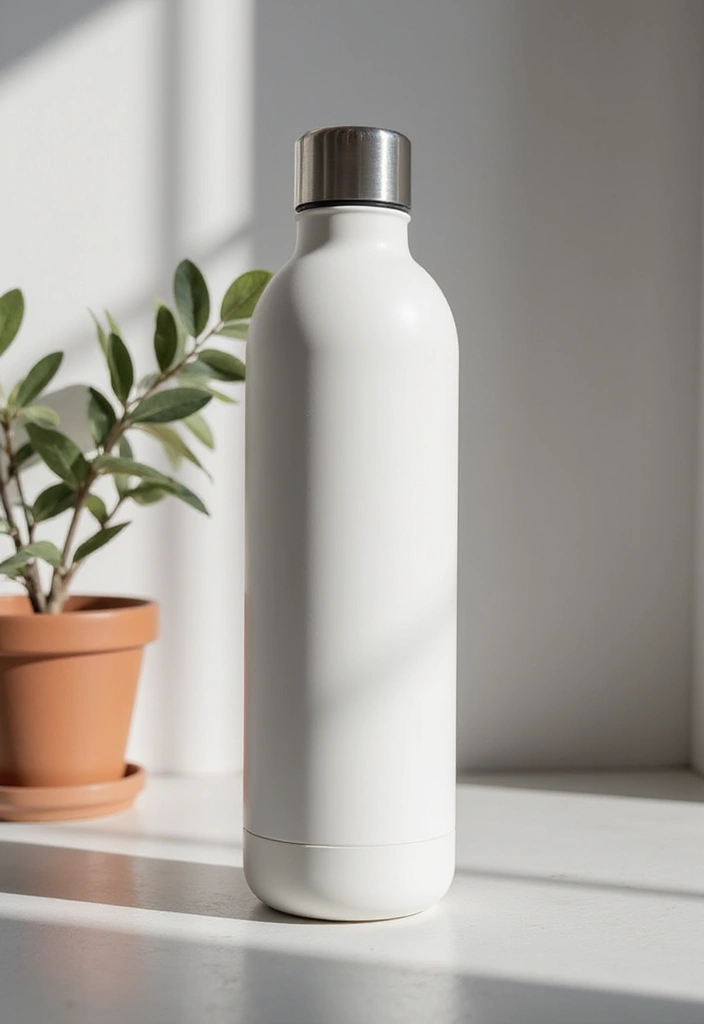 25 Water Bottle Painting Ideas That Make Hydration Fun and Personalized - 13. Minimalist Style