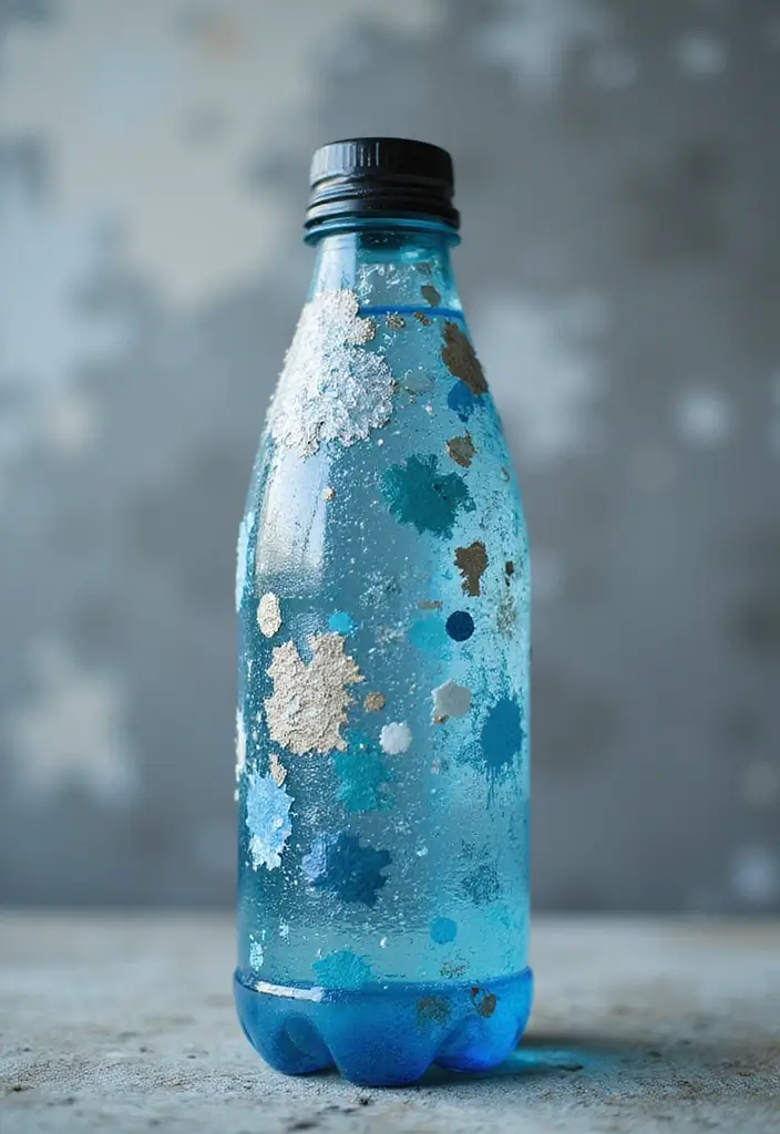 25 Water Bottle Painting Ideas That Make Hydration Fun and Personalized - 23. Cool Texture Effects