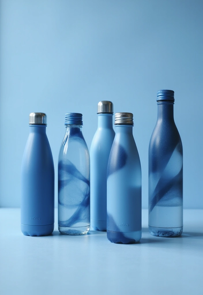 25 Water Bottle Painting Ideas That Make Hydration Fun and Personalized - 8. Monochrome Magic