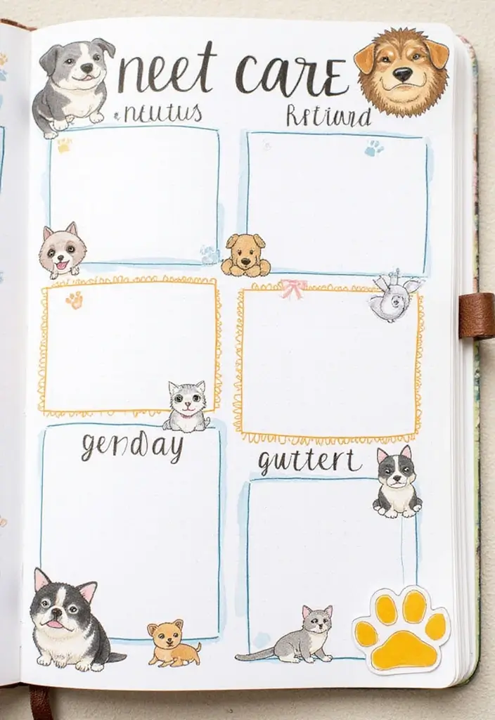 25 Weekly Bullet Journal Ideas That Make Planning Organized Fun and Stylish - 17. Pet Care Tracker
