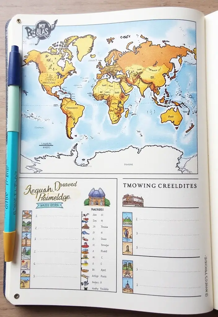 25 Weekly Bullet Journal Ideas That Make Planning Organized Fun and Stylish - 18. Travel Planning Layout