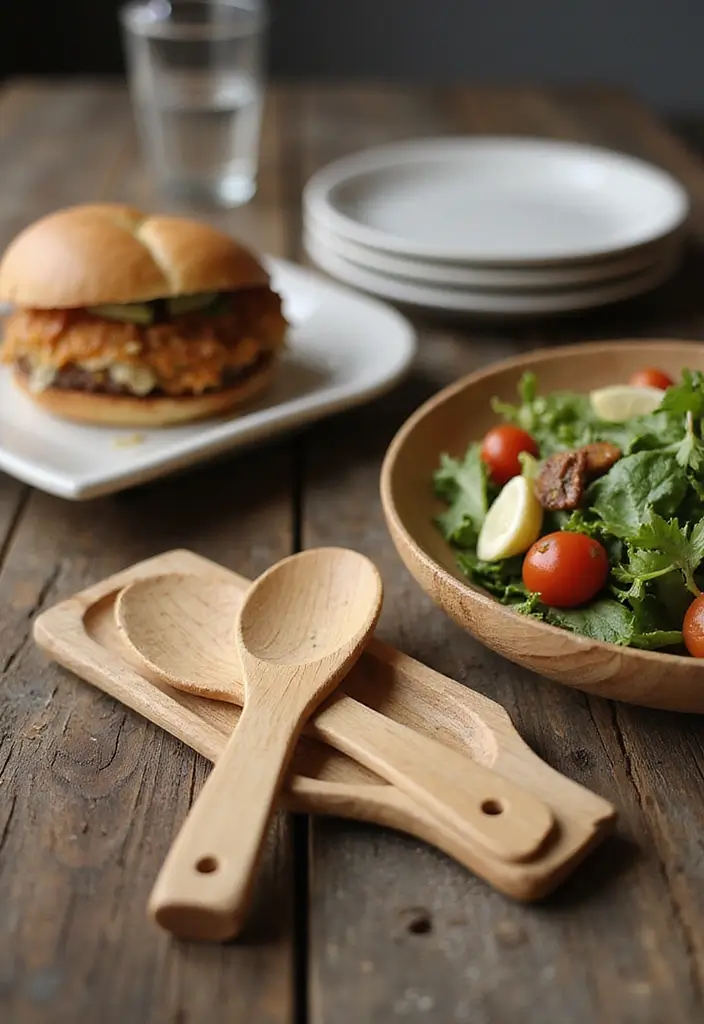 25 Wood Craft Ideas That Transform Simple Wood Into Art - 14. Wooden Serving Utensils