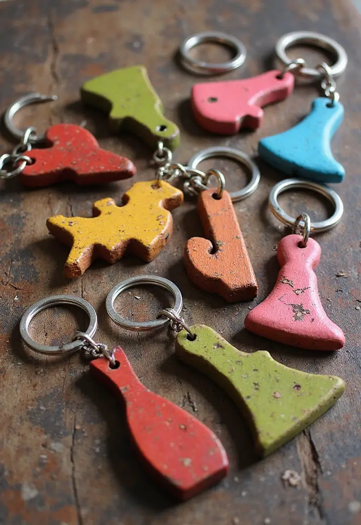 25 Wood Craft Ideas That Transform Simple Wood Into Art - 18. Wooden Keychains