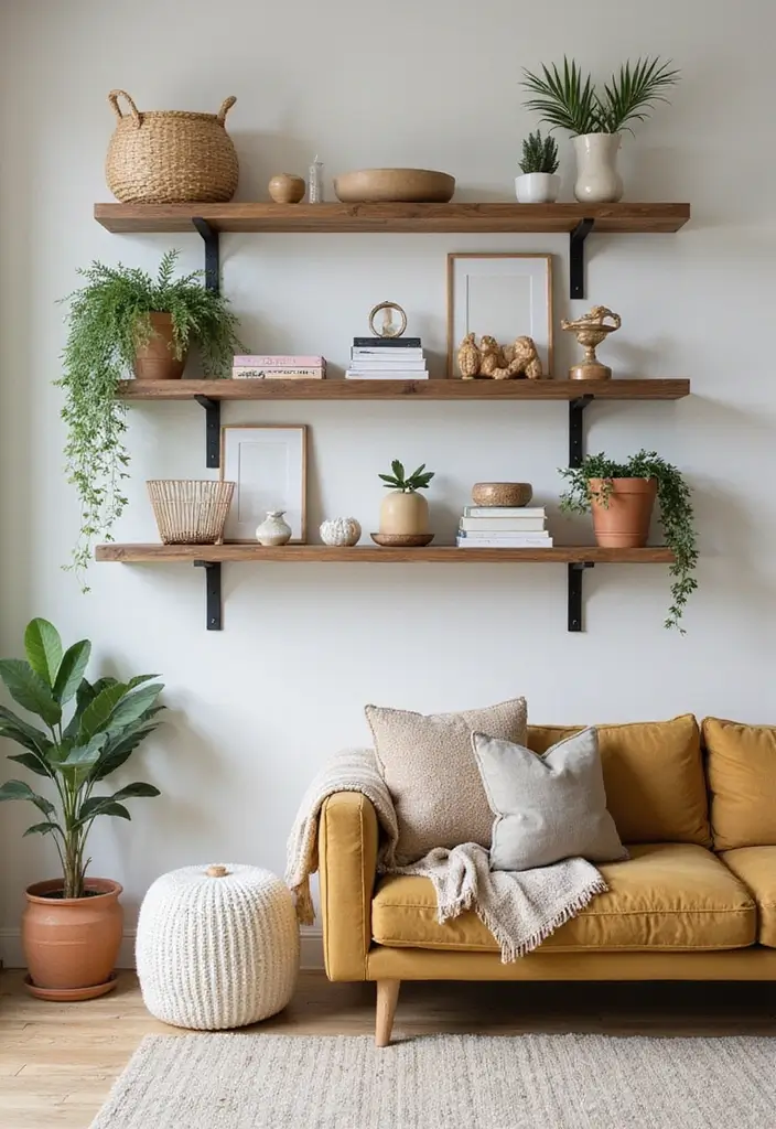 25 Wood Craft Ideas That Transform Simple Wood Into Art - 2. Handcrafted Wooden Shelves