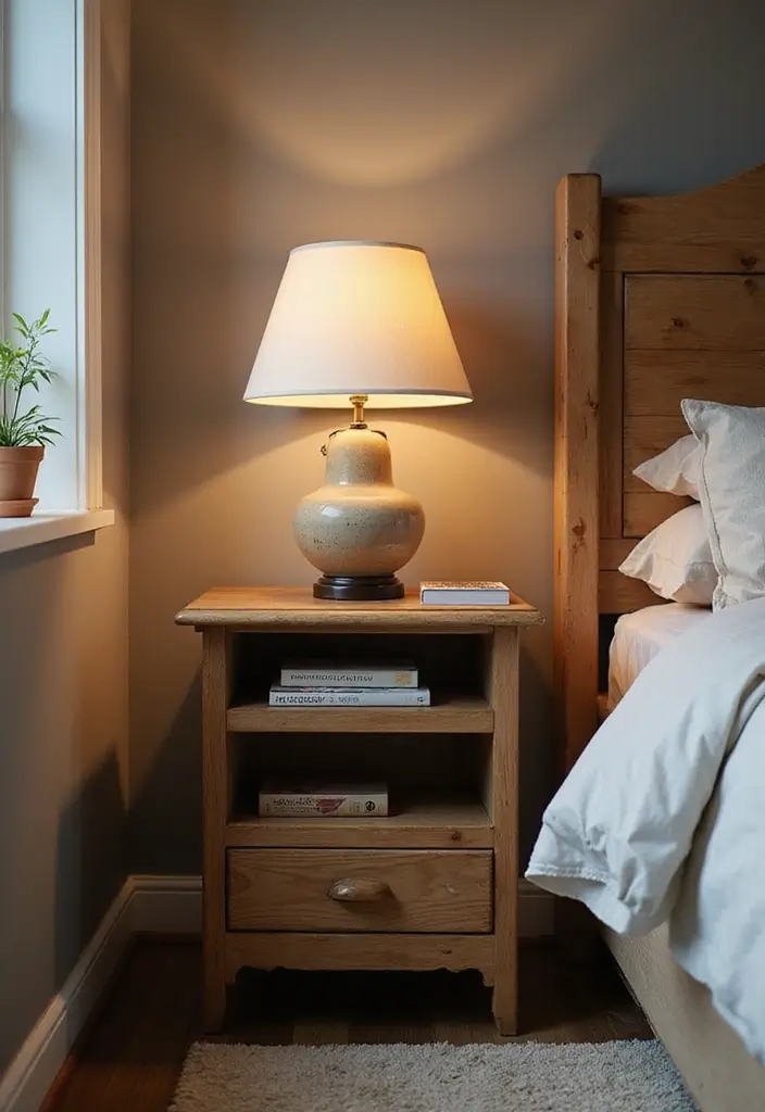 25 Wood Craft Ideas That Transform Simple Wood Into Art - 23. Wooden Bedside Table