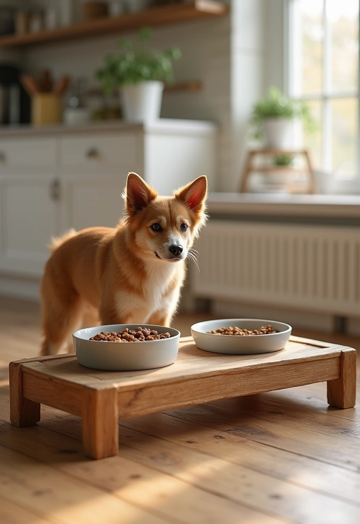 25 Wood Craft Ideas That Transform Simple Wood Into Art - 24. Wooden Pet Feeding Station