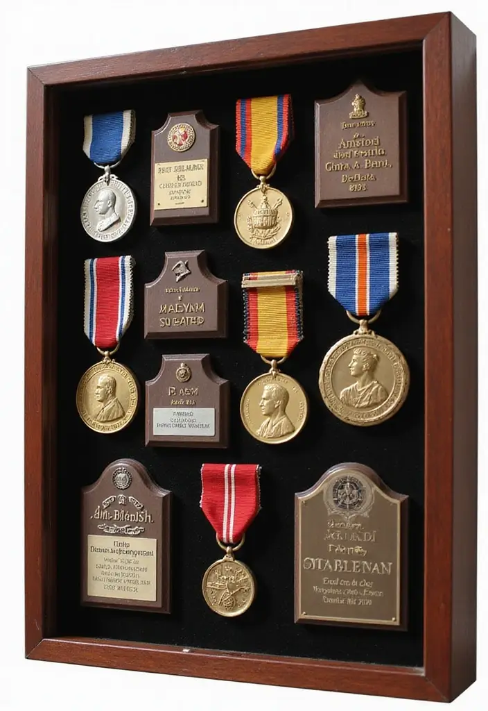 26 Army Shadow Box Ideas That Honor Service and Memories - 10. Commemorative Plaques