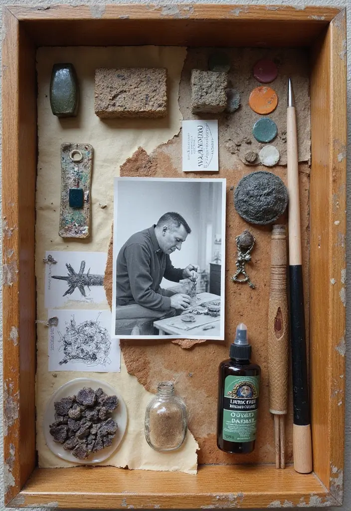 26 Army Shadow Box Ideas That Honor Service and Memories - 13. Art and Craft Memorabilia