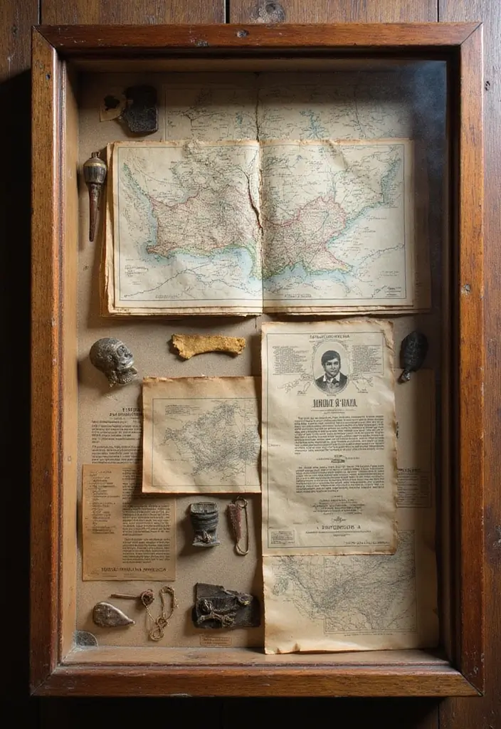 26 Army Shadow Box Ideas That Honor Service and Memories - 14. Historical Military Artifacts