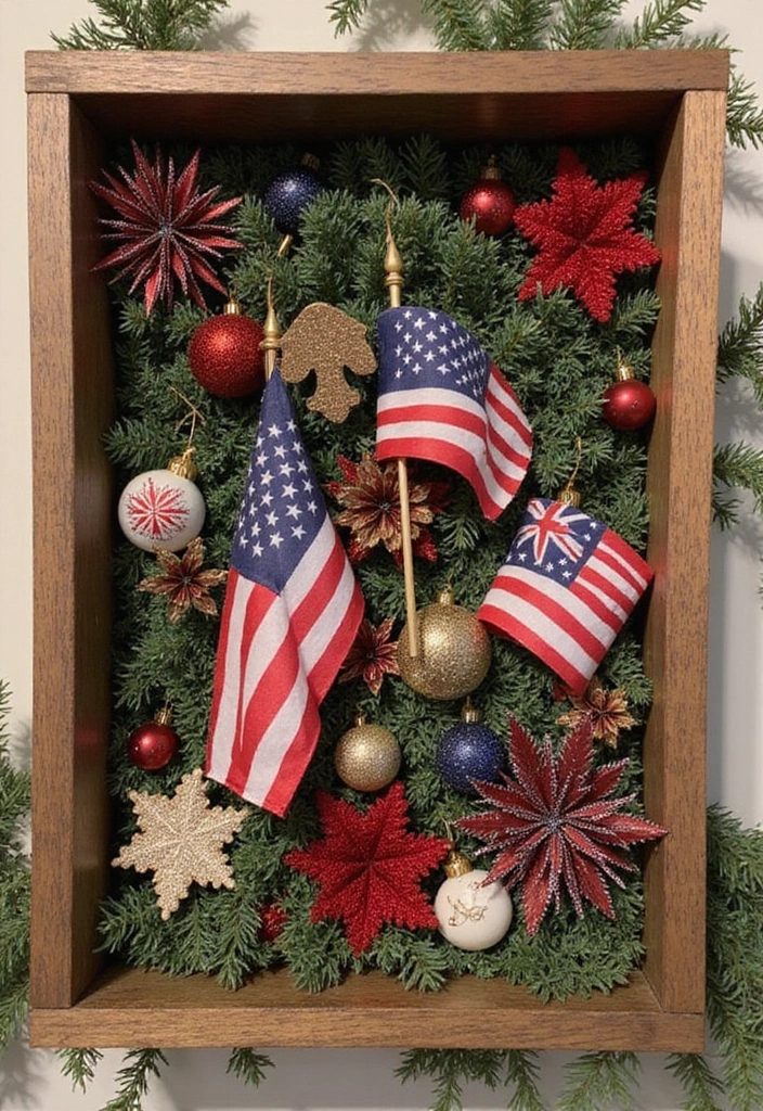26 Army Shadow Box Ideas That Honor Service and Memories - 15. Holiday Themed Shadow Box