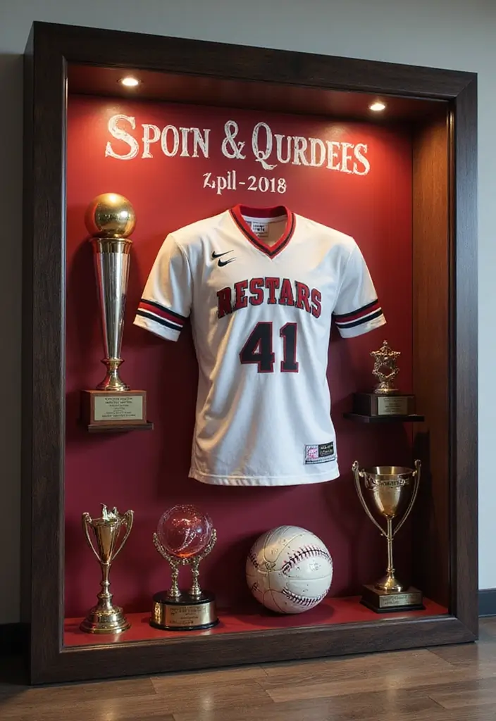 26 Army Shadow Box Ideas That Honor Service and Memories - 19. Sports and Recreation Shadow Box