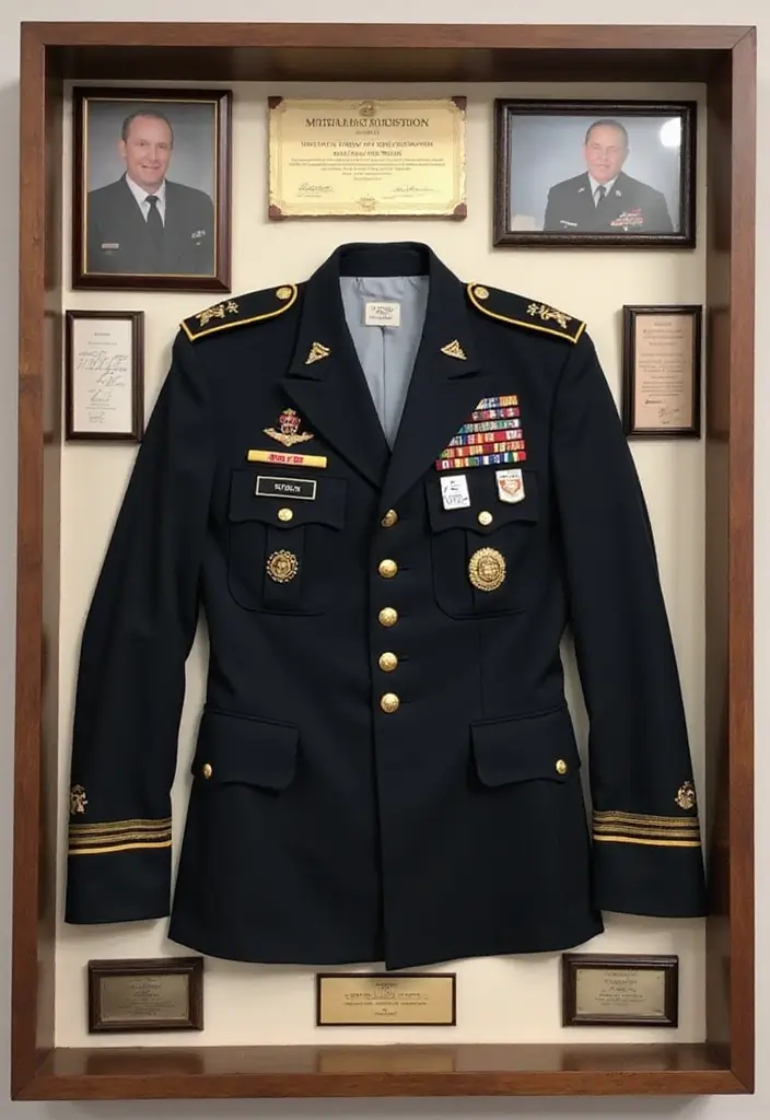 26 Army Shadow Box Ideas That Honor Service and Memories - 2. Uniform Display