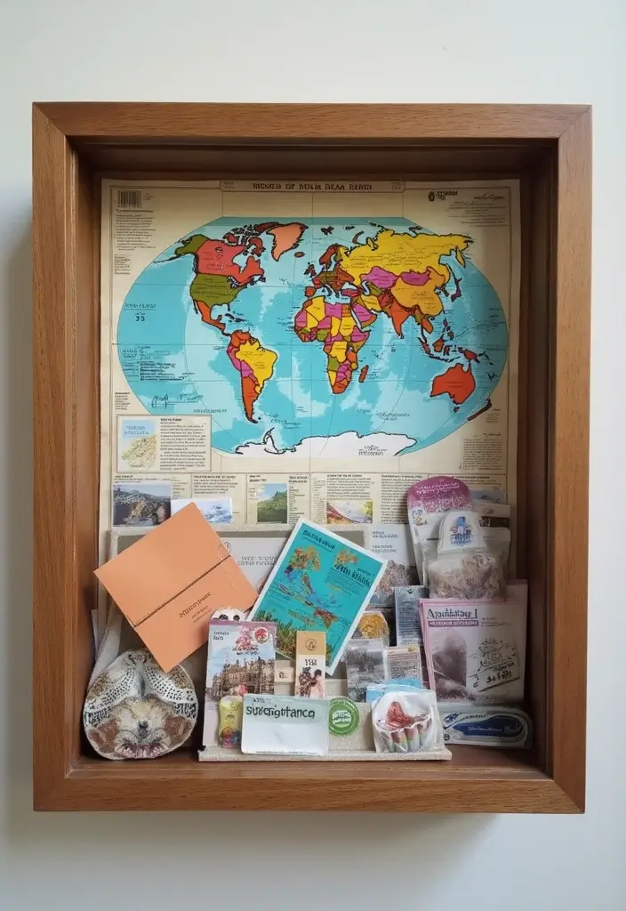 26 Army Shadow Box Ideas That Honor Service and Memories - 6. Travel and Deployment Mementos