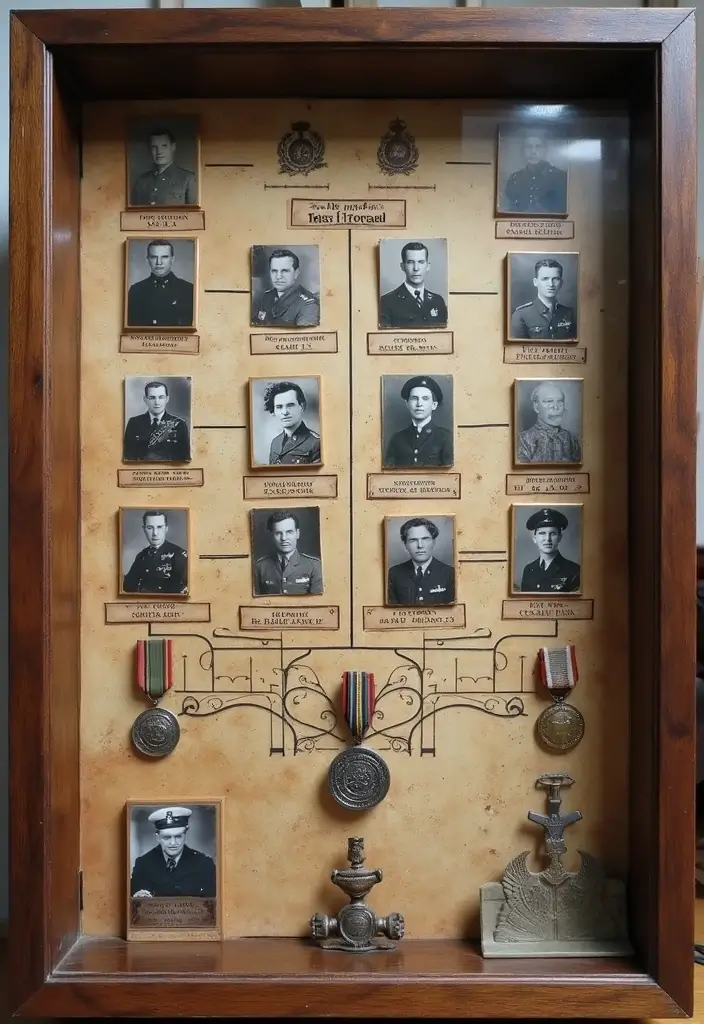 26 Army Shadow Box Ideas That Honor Service and Memories - 9. Shadow Box with Family History