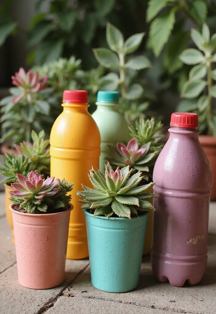 26 Art And Craft Decoration Ideas That Make DIY Projects Fun and Beautiful - 1. Recycled Bottle Planters