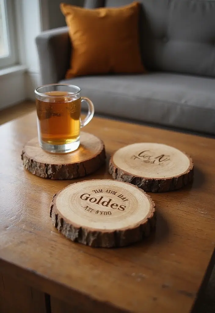 26 Art And Craft Decoration Ideas That Make DIY Projects Fun and Beautiful - 19. Personalized Wooden Coasters