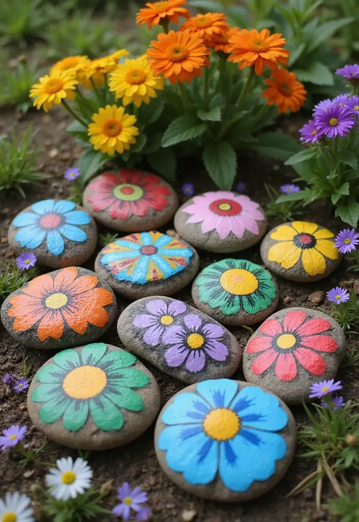 26 Art And Craft Decoration Ideas That Make DIY Projects Fun and Beautiful - 24. Hand-Painted Garden Stones