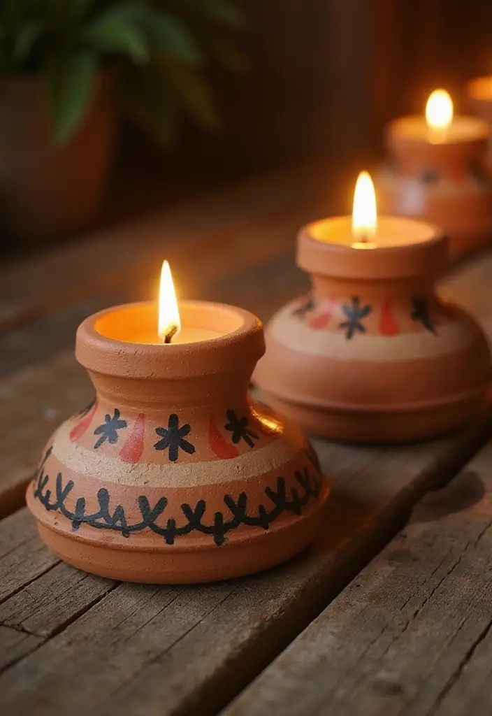 26 Art And Craft Decoration Ideas That Make DIY Projects Fun and Beautiful - 5. Terracotta Pot Candle Holders