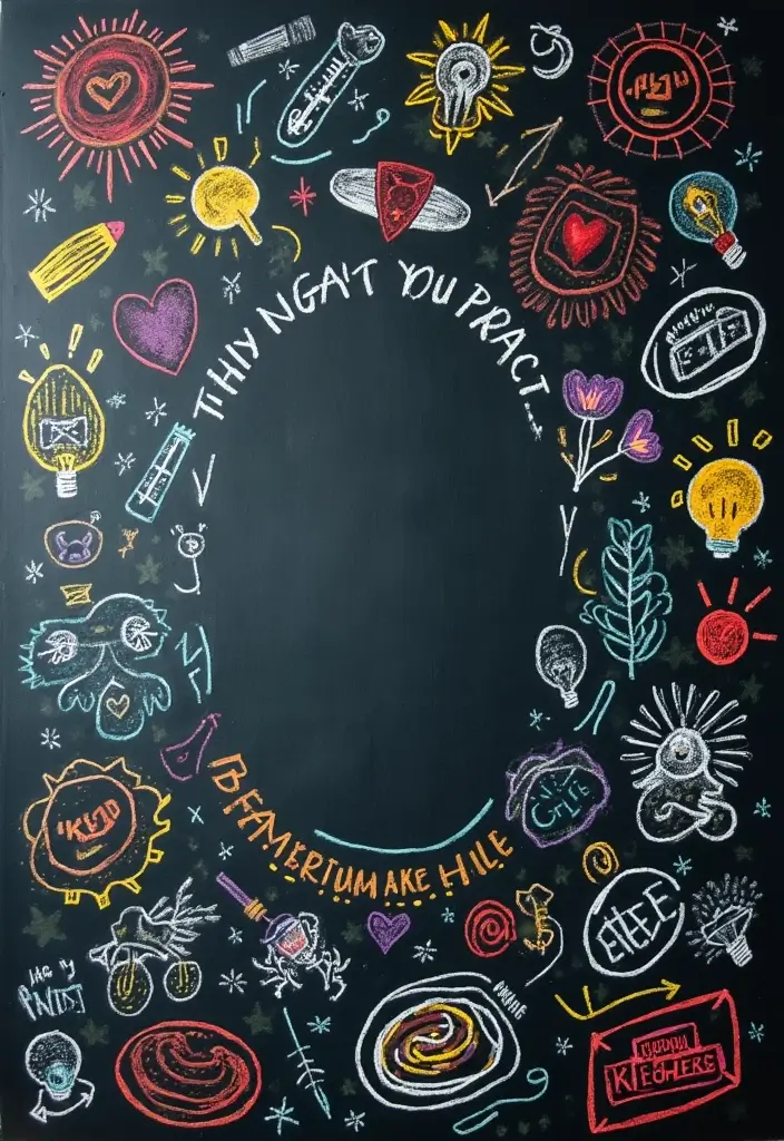 26 Blackboard Decoration Ideas That Make Teaching Stylish and Interactive - 11. Creative Brainstorming Space