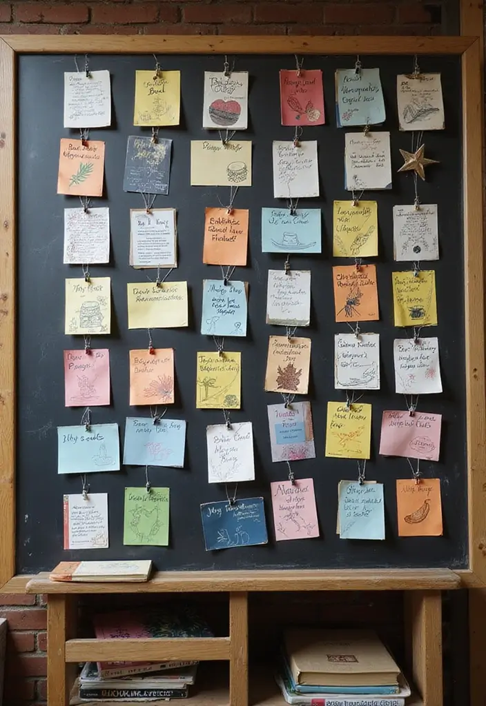 26 Blackboard Decoration Ideas That Make Teaching Stylish and Interactive - 19. Book Recommendations Wall