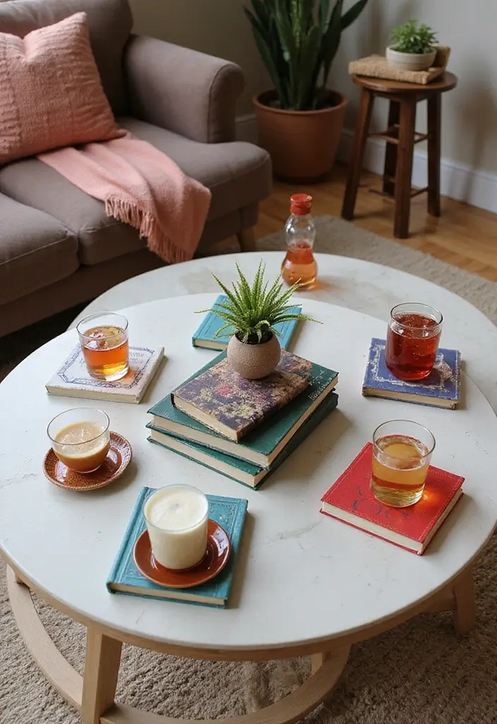 26 Book Box Ideas That Turn Books Into Creative Storage - 18. Book Cover Coasters