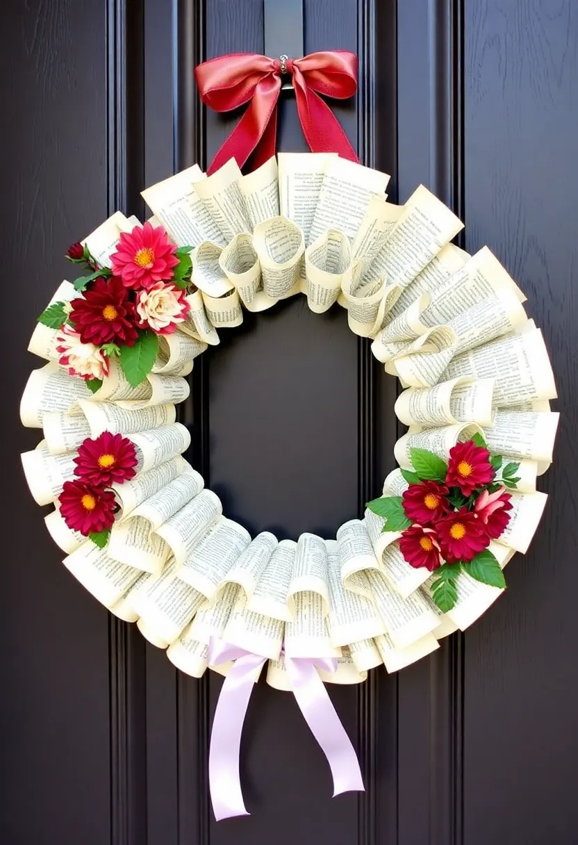 26 Book Box Ideas That Turn Books Into Creative Storage - 19. Book Page Wreath