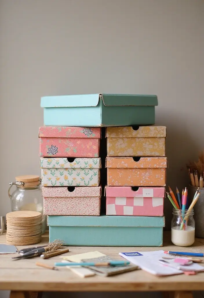 26 Box Ideas That Inspire Creative DIY Projects for Any Occasion 3. Upcycled Cardboard Boxes