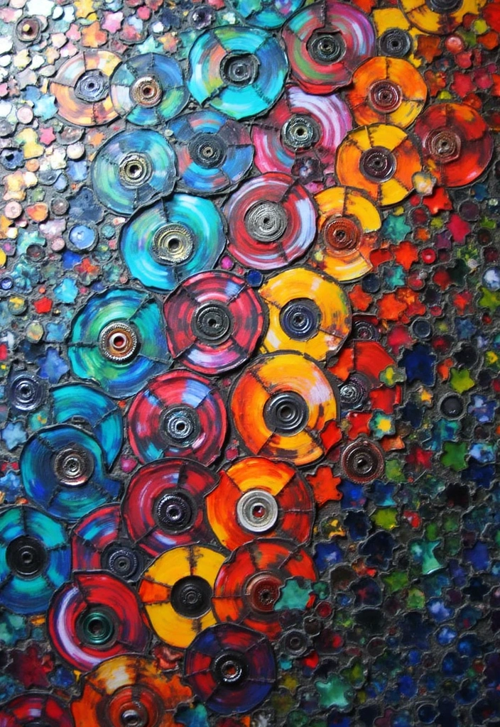 26 CD Decoration Ideas That Turn Old Discs Into Creative Decor - 1. Mosaic Magic