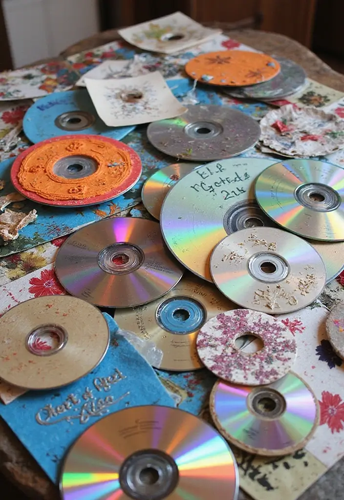 26 CD Decoration Ideas That Turn Old Discs Into Creative Decor - 11. Personalized Greeting Cards