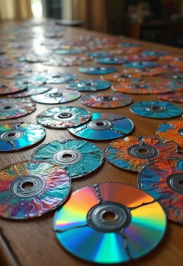 26 CD Decoration Ideas That Turn Old Discs Into Creative Decor - 15. Upcycled CD Art Tiles